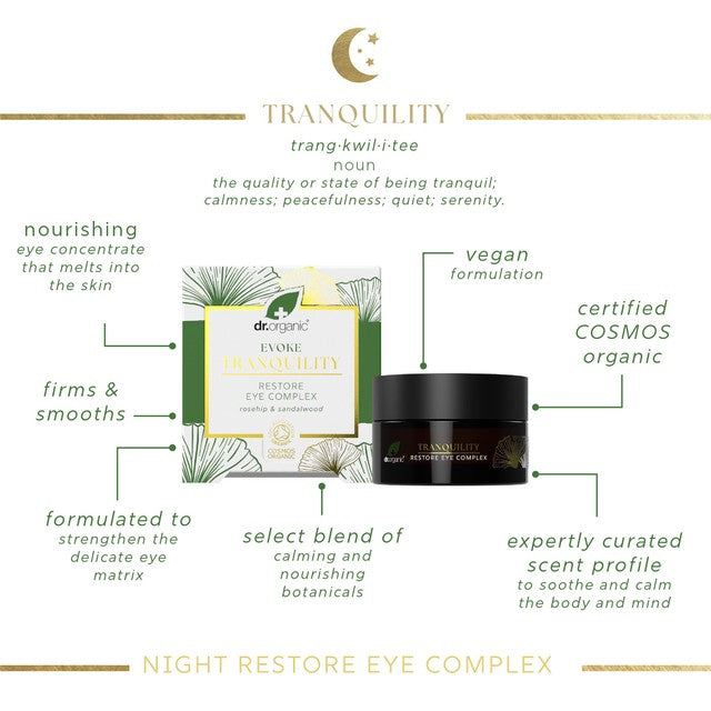 Dr Organic Evoke Tranquillity Restore eye cream 10ml - British product