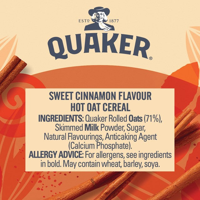 Quaker sweet cinnamon porridge pot 57g (British brand)