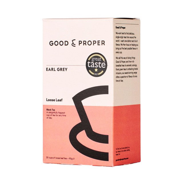 Good & Proper Tea Earl Grey loose leaf tea 90g, UK version