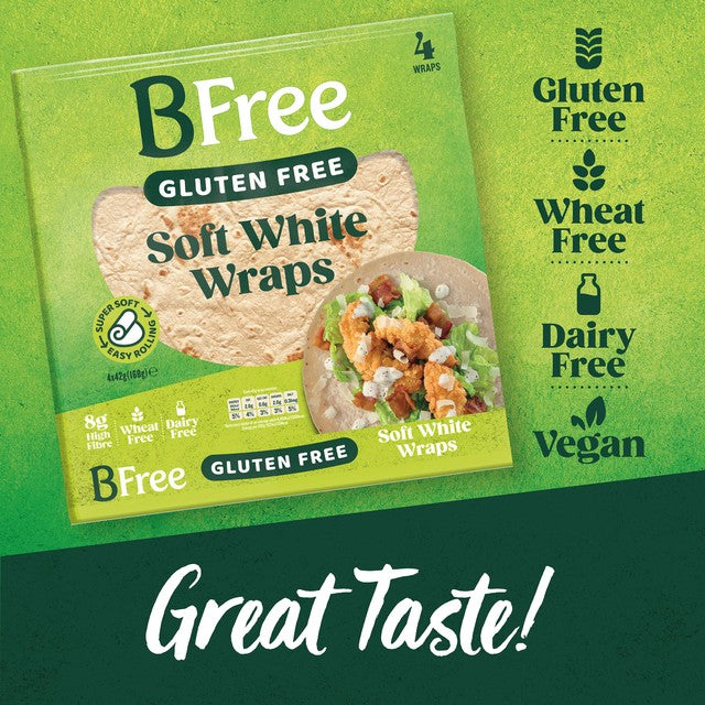 BFree soft white gluten free wraps 4 pack - British product