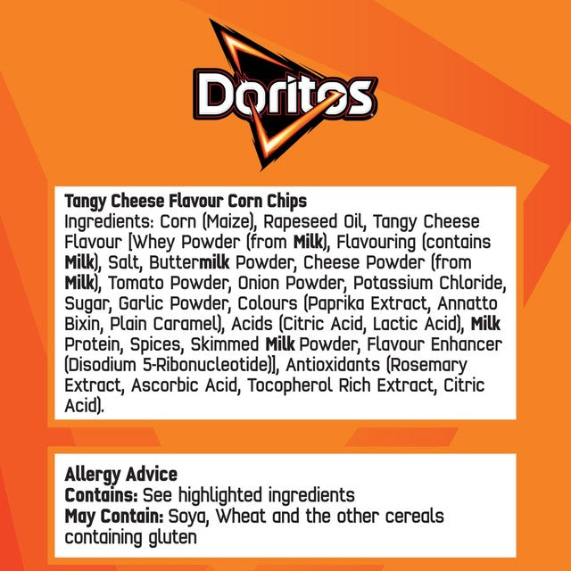 Doritos tangy cheese tortilla chips - British product