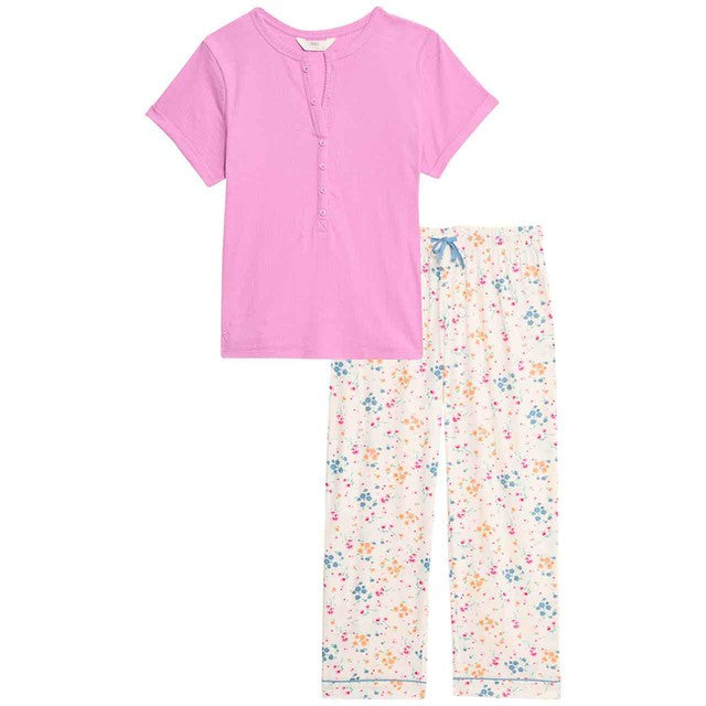 M&S pink pyjama set size 10, imported from the UK
