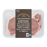 M&S Heritage Gold British Outdoor Bred 2 Thick Cut Pork Chops 550g