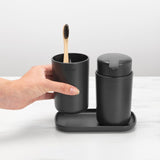 Brabantia bathroom accessory set dark grey - British product