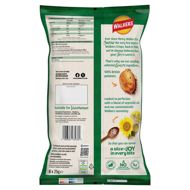 Walkers Salt & Vinegar Crisps Multipack (British brand)