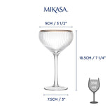 Mikasa Sorrento champagne coupe glasses 350ml, imported from the UK