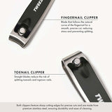 Tweezerman combo clipper set with stainless steel blades, imported from the UK
