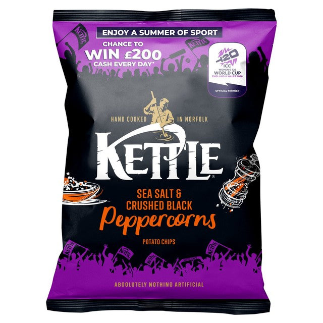 Kettle Chips Sea Salt and Crushed Black Peppercorns 130g, UK version