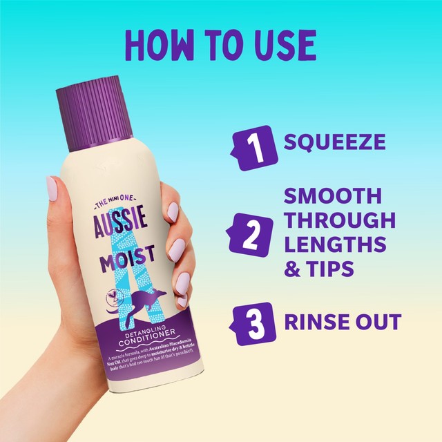 Aussie Miracle Moist travel hair conditioner - British product