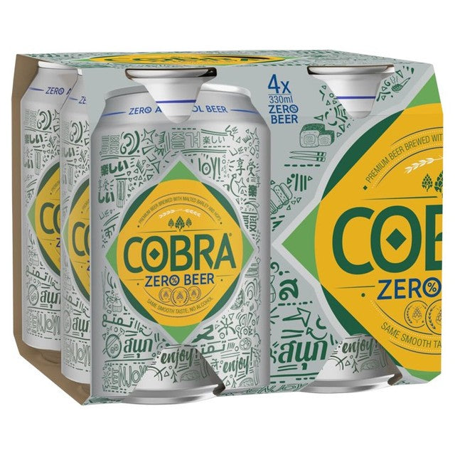 Cobra Zero Premium Alcohol Free Beer 4 x 330ml - British product