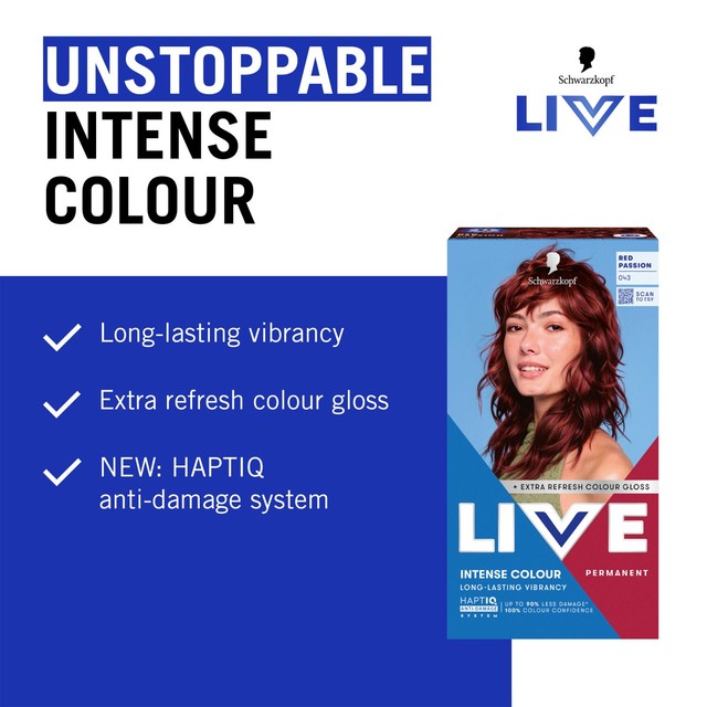 Schwarzkopf LIVE 043 Red Passion hair dye (British brand)