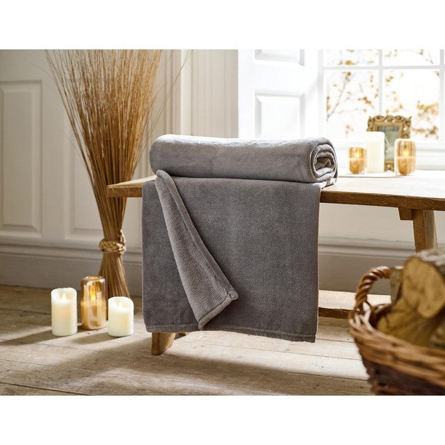 Deyongs Snuggle Touch Throw Dark Grey 140x180cm - British product