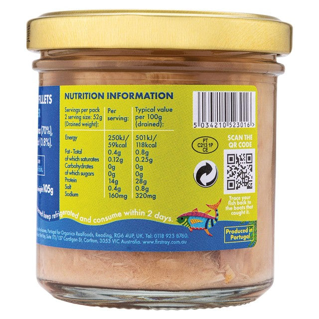 Fish 4 Ever tuna fillets spring water 150g - British product