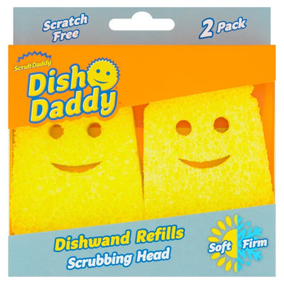 Schrubben Daddy Spülbürsten-Nachfüllkopf Gelber Scheuerschwamm 2er-Pack