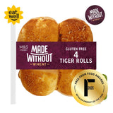 M&S gluten free tiger rolls 4 pack, imported from the UK
