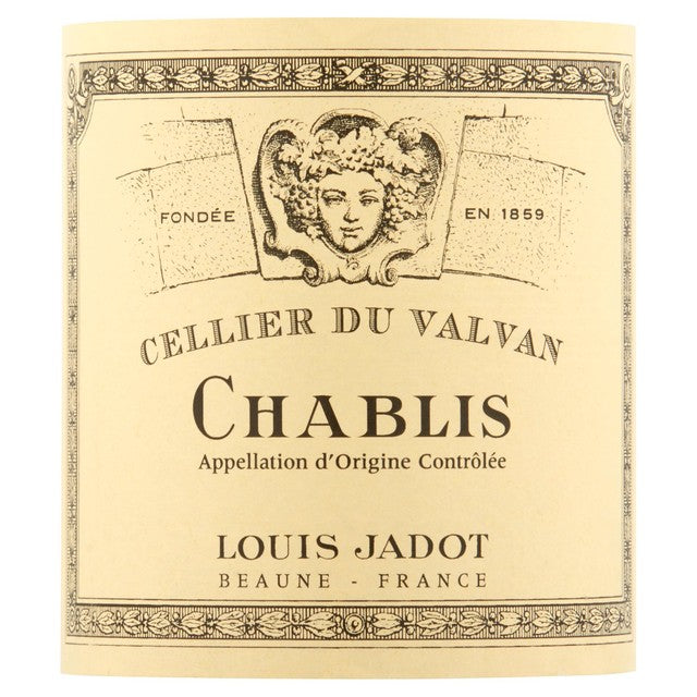 Louis Jadot dry white Chablis wine, unoaked Chardonnay, UK version