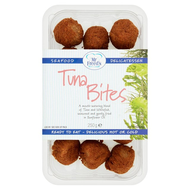 Mr Freed's Tuna Bites Whitefish Blend 250g, imported from the UK