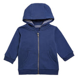 M&S M&S Cotton Zip Hoodie Unisex Dark Blue Infant Hoodie 9-12 Months- Buy online at McGrocer