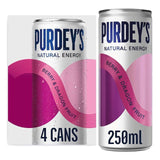 Purdey's berry & dragon fruit energy drink 4 x 250ml, imported from the UK