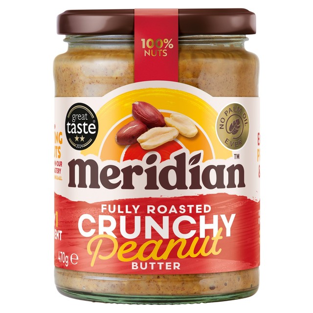 Meridian crunchy peanut butter 470g, imported from the UK