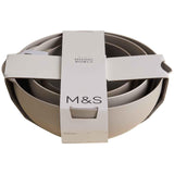 M&S M&S Set of 3 Stacking Mixing Bowls, Cream- Buy online at McGrocer