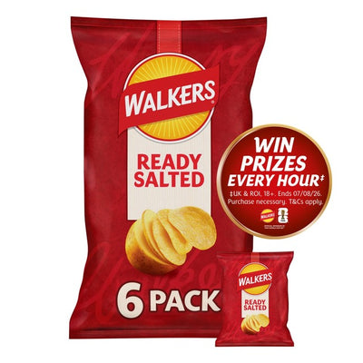 M&S Walkers Ready Salted Potato Crisps Multipack 6 Bags- Buy online at McGrocer
