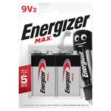 Energizer Max 9V alkaliske husholdningsbatterier, 2-pakning