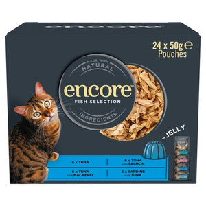 Encore Fish Selection Pouches Wet Cat Food 24 x 50g