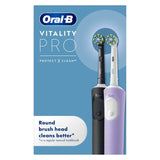 M&S Oral-B Vitality Pro Black & Lilac Electric Toothbrush Duo Pack- Buy online at McGrocer