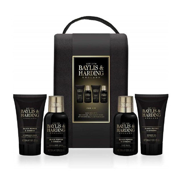Baylis & Harding men's wash bag black pepper ginseng, imported from the UK