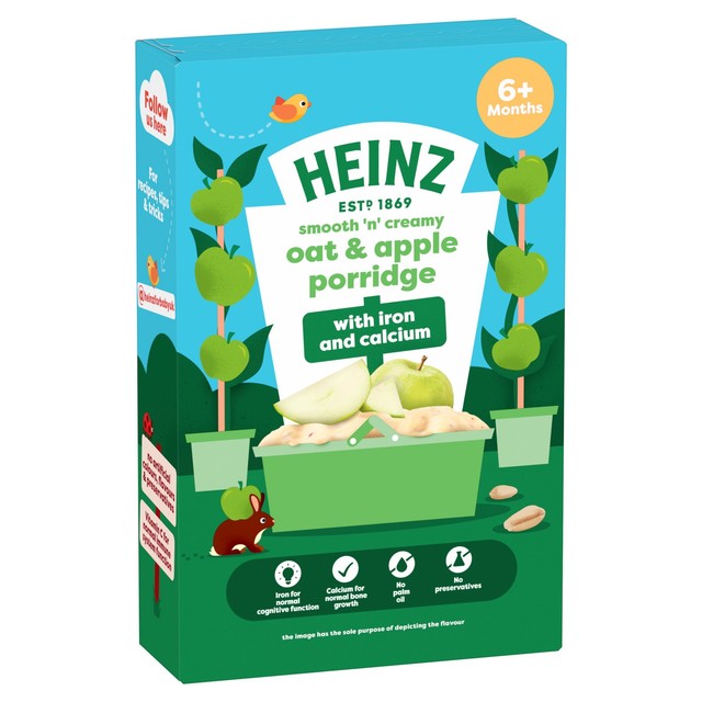 Heinz oat apple porridge baby cereal 125g, UK version
