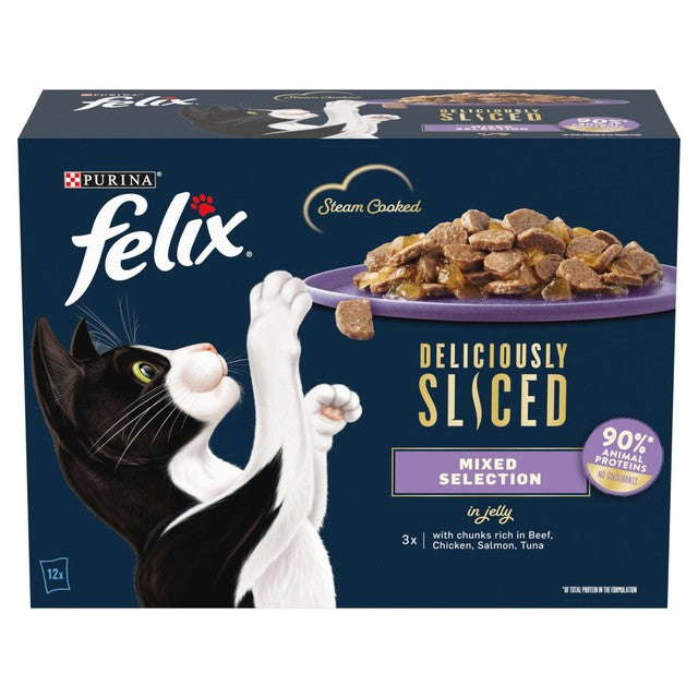 Felix wet cat food mixed selection in jelly 12 x 80g multipack - British product