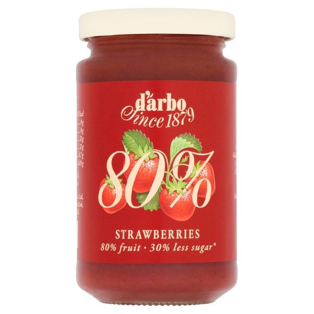 Darbo strawberry fruit spread with 80% fruit and 30% less sugar 250g - British product