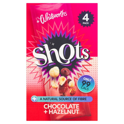 Whitworths Shots Schokolade und Haselnuss-Snackriegel 4 x 25g