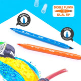 Milan 12 dual tip fibrepens set, imported from the UK