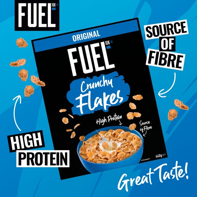 FUEL10K Original Crunchy Flakes high protein breakfast cereal 440g - British product