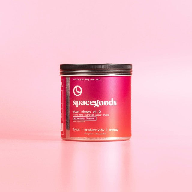 SPACEGOODS Moon Chews strawberry flavour gummy supplements (British brand)
