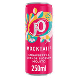 J2O Strawberry & Orange Blossom Mojito Mocktail soft drink 250ml, UK version