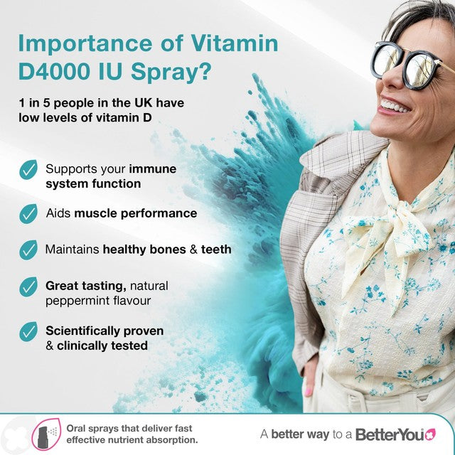 BetterYou Vitamin D4000IU Oral Spray 15ml - British product