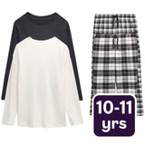 M&S Check Pyjamas set in black for 10-11 years, imported from the UK