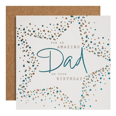 M&S M&S Dad Star Foiled Birthday Card 15cm x 15cm- Buy online at McGrocer