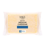 M&S medium cheddar cheese 350g, imported from the UK