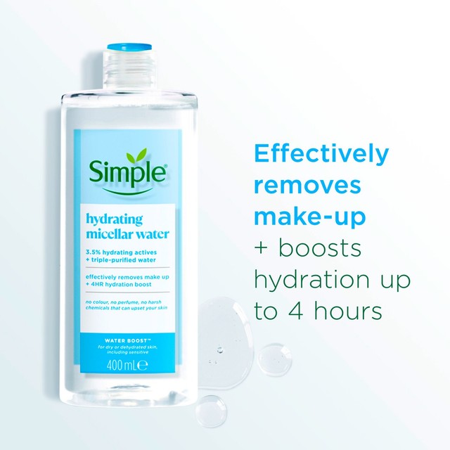 Simple Water Boost Micellar Cleansing Water 400ml (British brand)