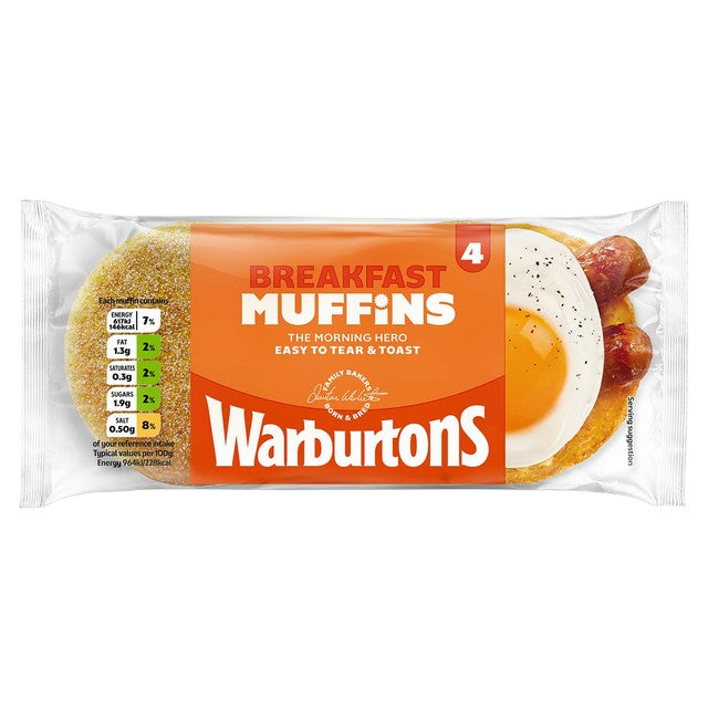 Warburtons toasting muffins 4-pack (British brand)