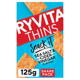 M&S Ryvita Snack It Thins Sea Salt & Cider Vinegar Flatbread Snacks 125g- Buy online at McGrocer