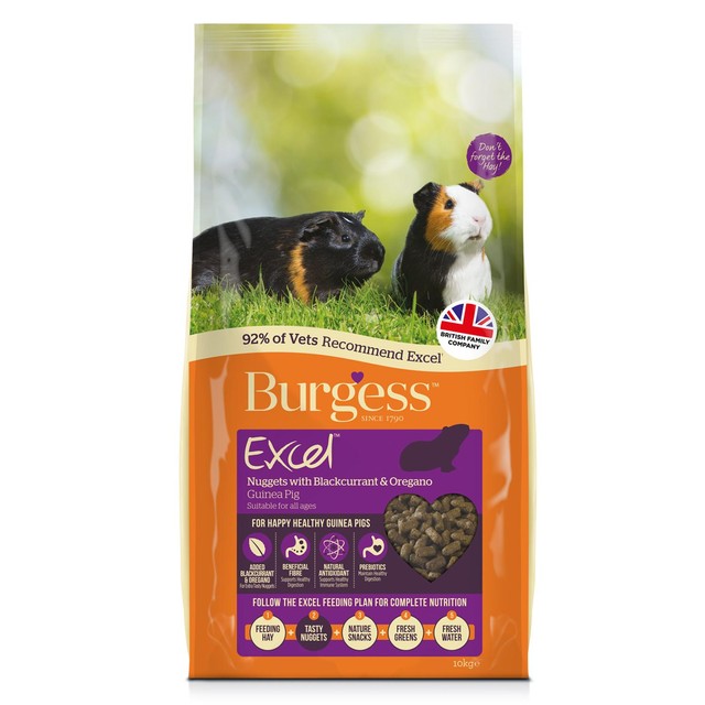 Burgess Excel guinea pig blackcurrant and oregano nuggets 10kg - British product