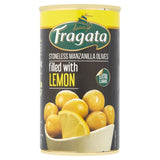Fragata olives filled with lemon in a can (British brand)