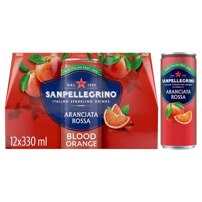 M&S San Pellegrino Blood Orange Italian Sparkling Drink 12 x 330ml- Buy online at McGrocer