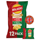 Paquete múltiple de 12 papas fritas Walkers con sal y sal y vinagre