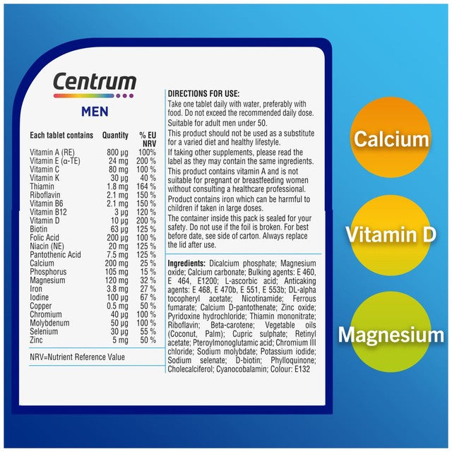 Centrum men multivitamin tablets 60s - British product